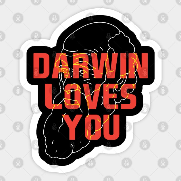 Darwin Loves You Sticker by maxdax